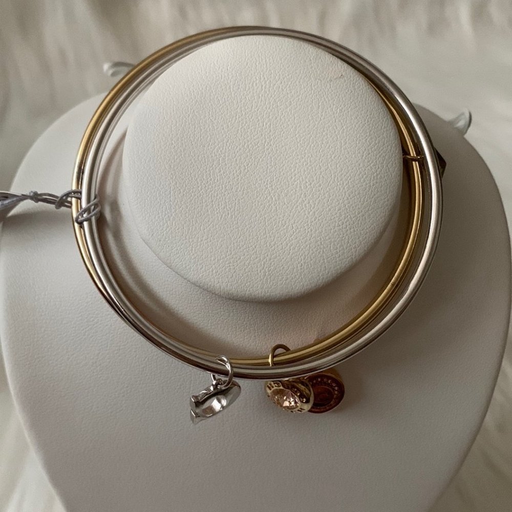 COACH Signature Tri-Tone Charm Bangle Set - Picture 3 of 3
